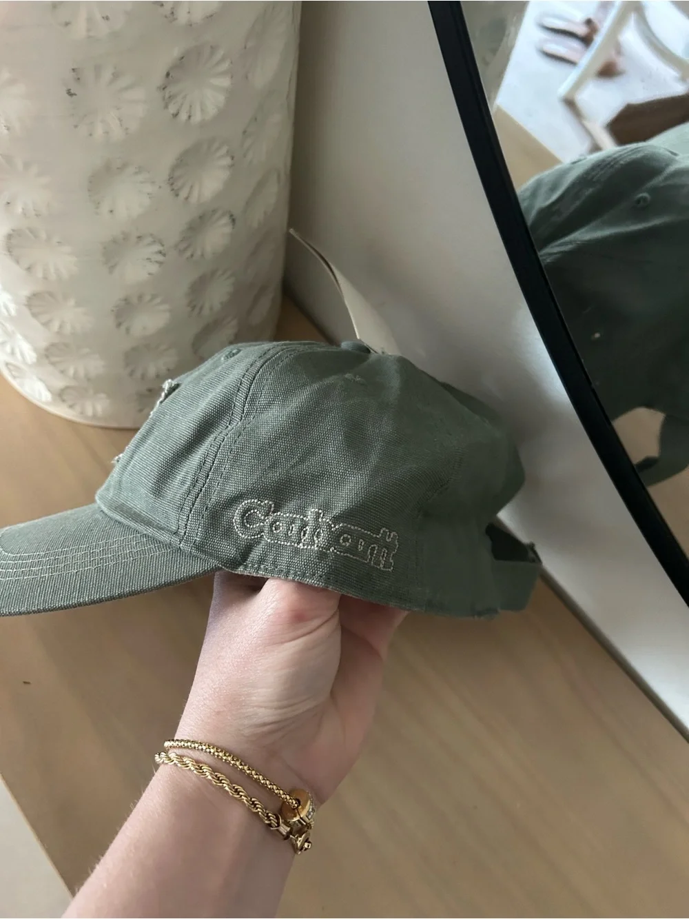 ⭐️ NEW NWT Carhartt Green Canvas Baseball Cap Adjustable Cotton Work Hat